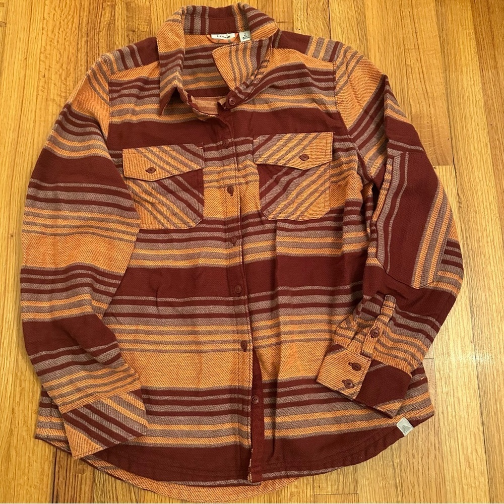 L.L.Bean plaid flannel shirt side pockets Size S )#2)